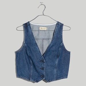 Madewell Dark Denim Crop Vest Top, Coltman Wash Size 4